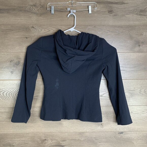 Giorgio Armani Borgo 21 Black Jacket Sz 46 w/Hood 6 Snap Closure 8 Panel - Picture 7 of 13